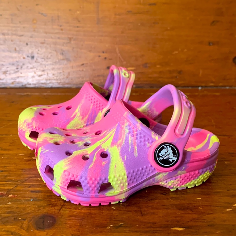Crocs, toddler, tie-dye